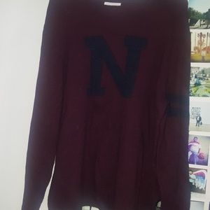 Varsity pull over sweater